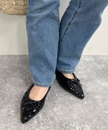 fredy emue | スパンコールポイントトゥフラットシューズ(バレエシューズ)