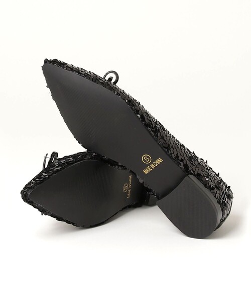 fredy emue（フレディエミュ）の「スパンコールポイントトゥフラットシューズ（バレエシューズ・レディース・シルバー/ブラック・S/M/L）」の12枚目の写真