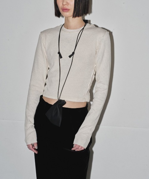 TODAYFUL◆Compact Rib Tops/袖カットソー/FREE/コットン/GRY/12420608 TODAYFUL（トゥデイフル）の「TODAYFUL Compact Rib Tops
