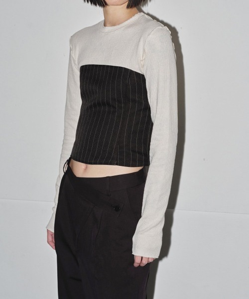 TODAYFUL◆Compact Rib Tops/袖カットソー/FREE/コットン/GRY/12420608 TODAYFUL（トゥデイフル）の「TODAYFUL Compact Rib Tops