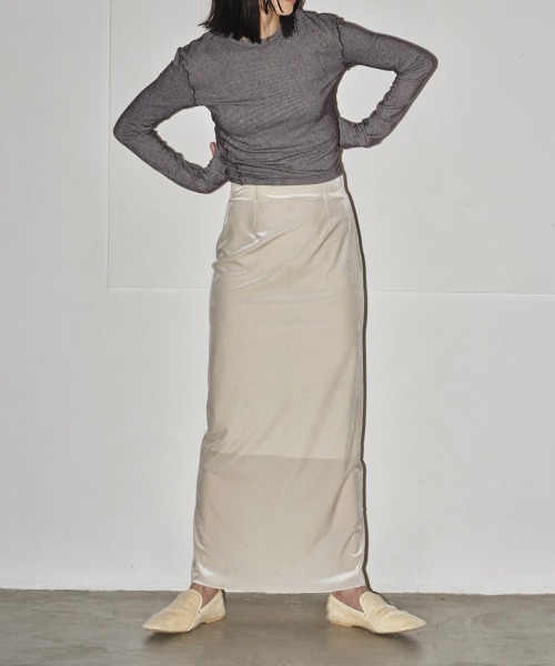 TODAYFUL◆Compact Rib Tops/袖カットソー/FREE/コットン/GRY/12420608 TODAYFUL（トゥデイフル）の「TODAYFUL Compact Rib Tops