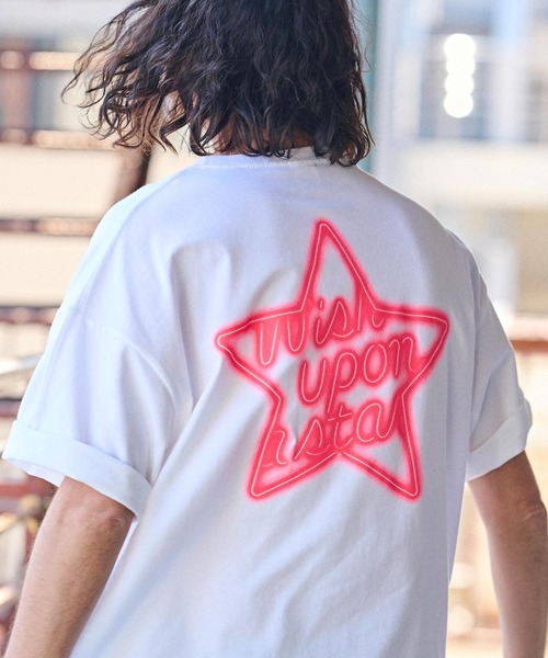 mt8929- ビッグシルエットプリントT（NEONスター）（Tシャツ