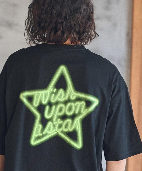 CAMBIO(カンビオ)の「mt8929- ビッグシルエットプリントT(NEONスター)(Tシャツ/カットソー・メンズ・ブラック/ホワイト/ネイビー・S/M/L/XL)」の10枚目の写真
