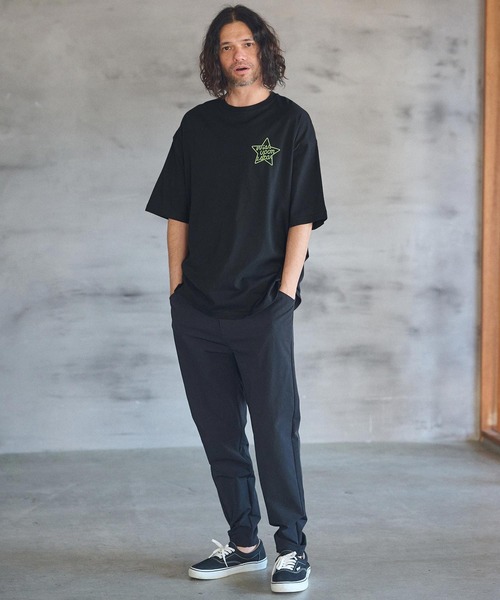 CAMBIO(カンビオ)の「mt8929- ビッグシルエットプリントT(NEONスター)(Tシャツ/カットソー・メンズ・ブラック/ホワイト/ネイビー・S/M/L/XL)」の16枚目の写真
