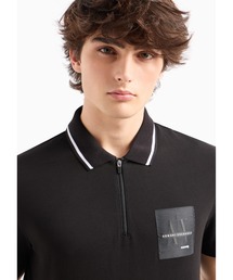 ARMANI EXCHANGE | 【A|X アルマーニ エクスチェンジ】ロゴパッチ　半袖ジップポロシャツ/REGULAR（EC限定カラー含）(ポロシャツ)
