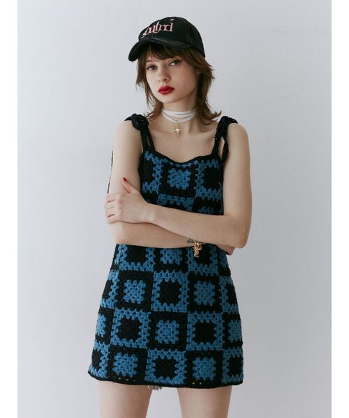 vintage クロシェ チュニック ワンピース クロシェニット キャミチュニックワンピース ジュエティ jouetie