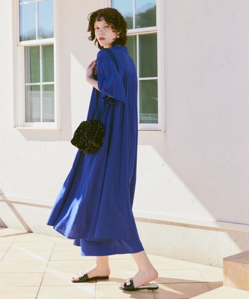 レーヨンバルーンスリーブワンピース（ワンピース）｜manana suerte