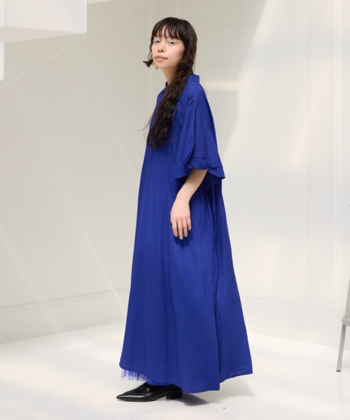 レーヨンバルーンスリーブワンピース（ワンピース）｜manana suerte