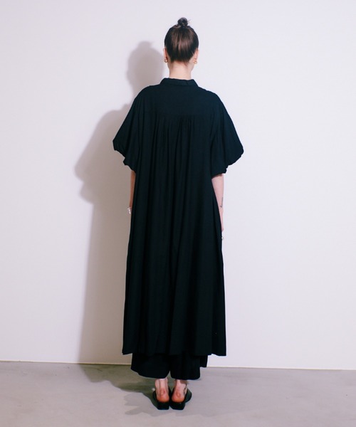 レーヨンバルーンスリーブワンピース（ワンピース）｜manana suerte