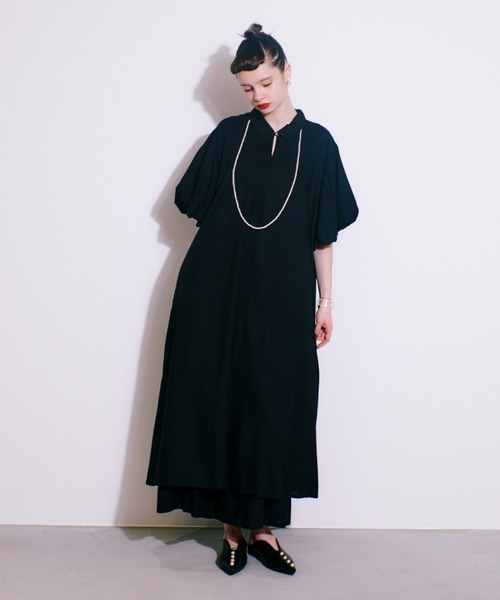 レーヨンバルーンスリーブワンピース（ワンピース）｜manana suerte