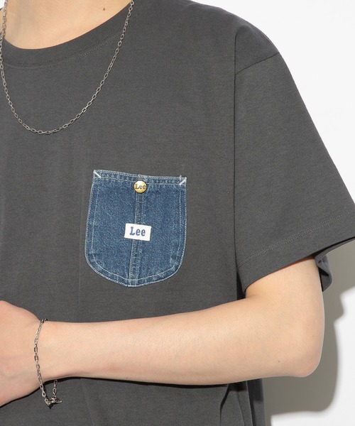 Lee(リー)の「【Lee】Demnim Pocket TEE(Tシャツ/カットソー・メンズ・ダークグレー/ホワイト/マルチ・S/M/L/XL)」の1枚目の写真