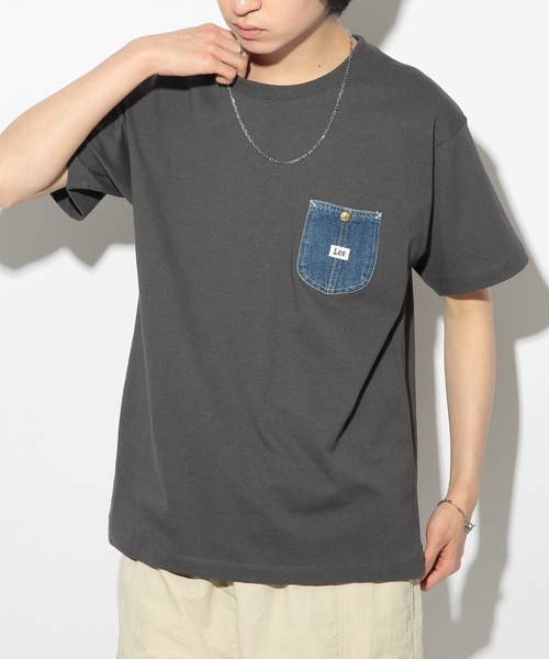 Lee(リー)の「【Lee】Demnim Pocket TEE(Tシャツ/カットソー・メンズ・ダークグレー/ホワイト/マルチ・S/M/L/XL)」の8枚目の写真
