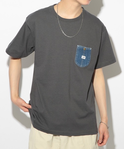 Lee(リー)の「【Lee】Demnim Pocket TEE(Tシャツ/カットソー・メンズ・ダークグレー/ホワイト/マルチ・S/M/L/XL)」の9枚目の写真