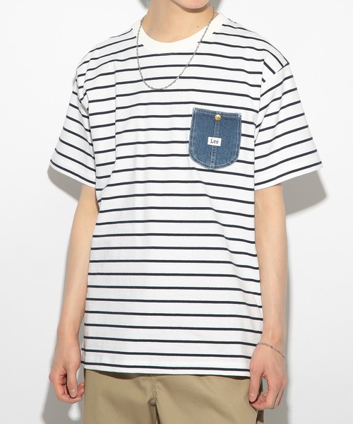 Lee(リー)の「【Lee】Demnim Pocket TEE(Tシャツ/カットソー・メンズ・ダークグレー/ホワイト/マルチ・S/M/L/XL)」の12枚目の写真