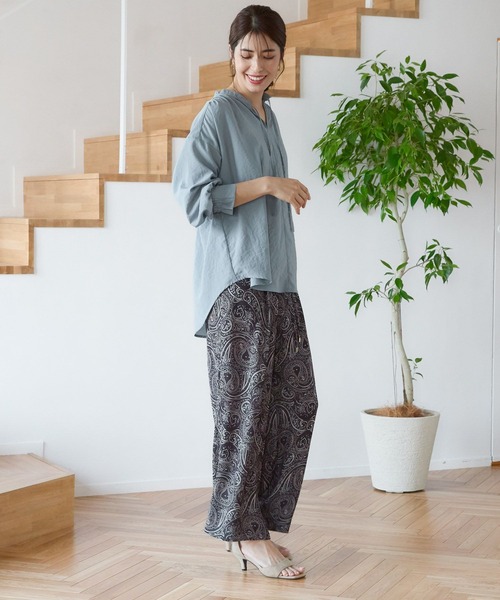 Elura(エルーラ)の「ラク艶柄ワイドパンツ(その他パンツ・レディース・ブラック/ライトイエロー/グレー・LARGE/MEDIUM)」の11枚目の写真