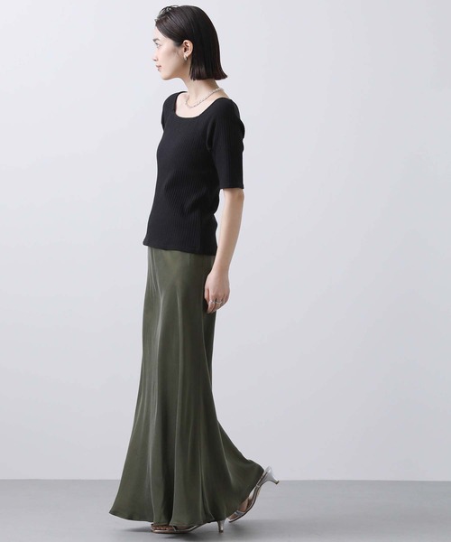 CLOCHE（クロシェ）の「カップ付きスクエアテレコカットソー（Tシャツ/カットソー・レディース・ブラック/オフホワイト・FREE）」の12枚目の写真