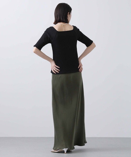 CLOCHE（クロシェ）の「カップ付きスクエアテレコカットソー（Tシャツ/カットソー・レディース・ブラック/オフホワイト・FREE）」の13枚目の写真