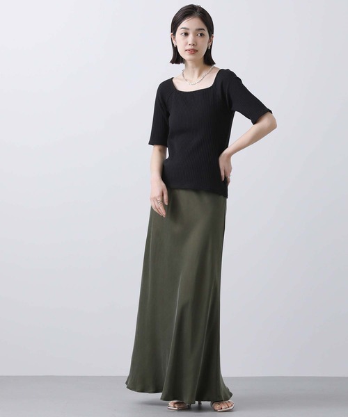 CLOCHE（クロシェ）の「カップ付きスクエアテレコカットソー（Tシャツ/カットソー・レディース・ブラック/オフホワイト・FREE）」の14枚目の写真