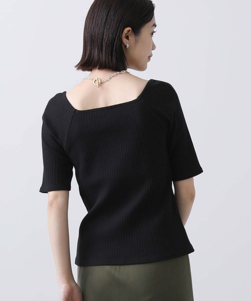 CLOCHE（クロシェ）の「カップ付きスクエアテレコカットソー（Tシャツ/カットソー・レディース・ブラック/オフホワイト・FREE）」の17枚目の写真