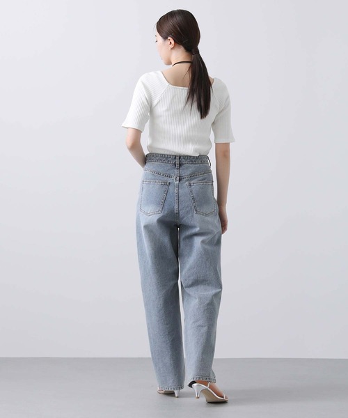 CLOCHE（クロシェ）の「カップ付きスクエアテレコカットソー（Tシャツ/カットソー・レディース・ブラック/オフホワイト・FREE）」の5枚目の写真