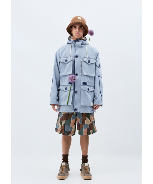 EMPORIO ARMANI(エンポリオアルマーニ)の「【エンポリオ アルマーニ】Emporio Armani Sustainability Values Capsule Collection ドローストリング付きバミューダパンツ オーガニック ジャカードゴブランファブリック(その他パンツ・メンズ・グリーン系その他・52/50/48/46)」の2枚目の写真