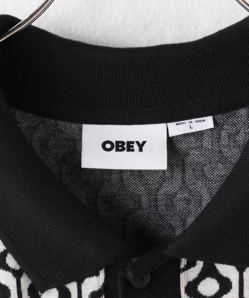 B.C STOCK(ベーセーストック)の「【OBEY / オベイ】 TESTAMENT BUTTON FRONT PL SS(ポロシャツ・メンズ・ブラック・LARGE/MEDIUM)」の8枚目の写真