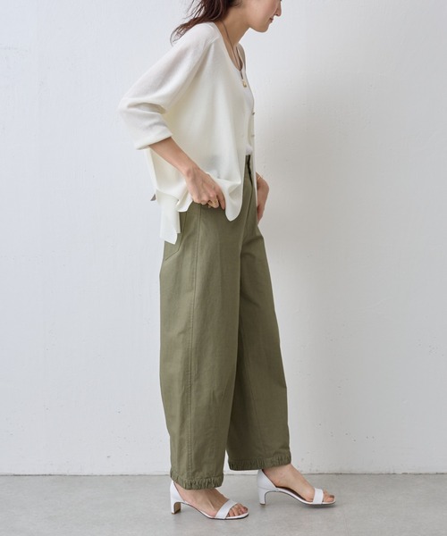 BEARDSLEY（ビアズリー）の「綿コクーンパンツ（チノパンツ・レディース・カーキ・FREE）」の5枚目の写真