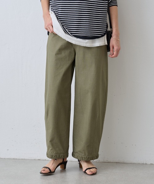 BEARDSLEY（ビアズリー）の「綿コクーンパンツ（チノパンツ・レディース・カーキ・FREE）」の6枚目の写真