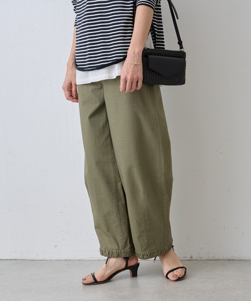 BEARDSLEY（ビアズリー）の「綿コクーンパンツ（チノパンツ・レディース・カーキ・FREE）」の7枚目の写真