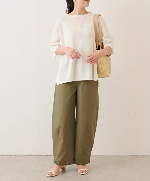 BEARDSLEY（ビアズリー）の「綿コクーンパンツ（チノパンツ・レディース・カーキ・FREE）」の14枚目の写真