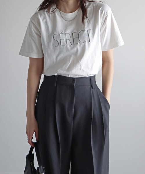 COURO（コウロ）の「アソート刺繍Tシャツ（Tシャツ/カットソー・レディース・ホワイト/ブラック/オートミール/チャコール/ホワイト系/ホワイト系1/ホワイト系2/ブラック系/ブラック系1/ライトグレー系/ライトグレー系1/ライトグレー系2・M/L）」の18枚目の写真