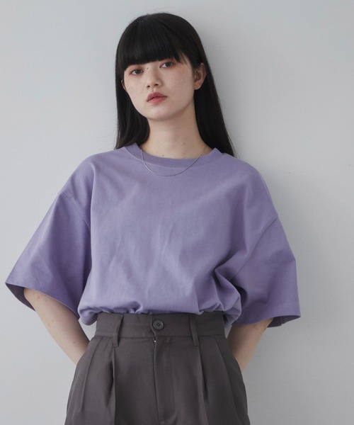 THE STANDARD(ザスタンダード)の「THE STANDARD/シルキーリッチヘビーコットンTシャツ(Tシャツ/カットソー・メンズ・ホワイト/パープル/ブラック系その他/カーキ/ブラック/ライトピンク・SMALL/MEDIUM/LARGE/X-LARGE)」の5枚目の写真