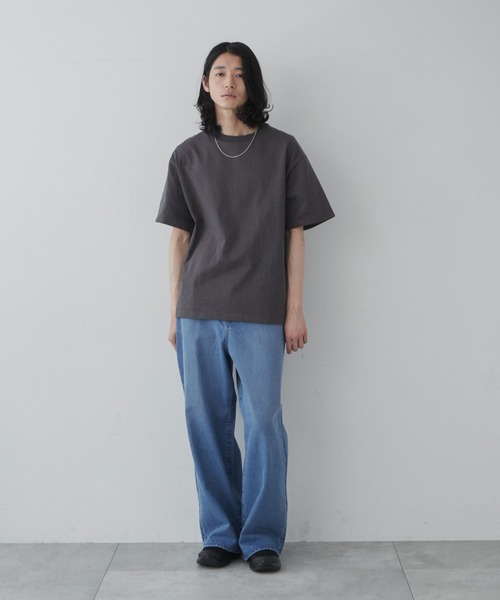 THE STANDARD(ザスタンダード)の「THE STANDARD/シルキーリッチヘビーコットンTシャツ(Tシャツ/カットソー・メンズ・ホワイト/パープル/ブラック系その他/カーキ/ブラック/ライトピンク・SMALL/MEDIUM/LARGE/X-LARGE)」の20枚目の写真