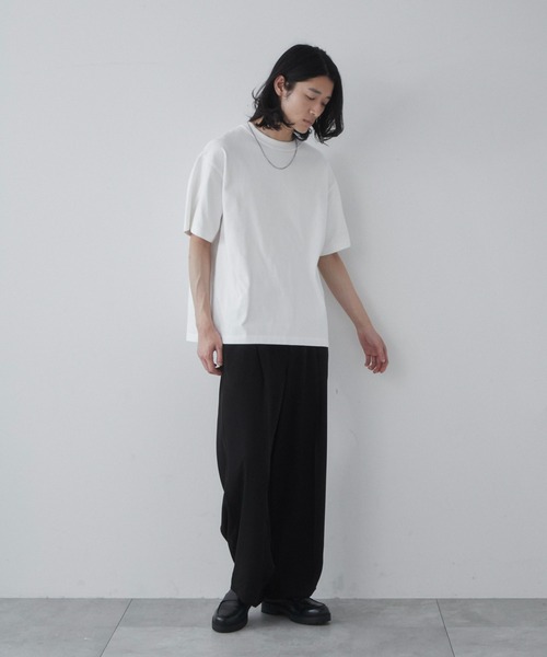 THE STANDARD(ザスタンダード)の「THE STANDARD/シルキーリッチヘビーコットンTシャツ(Tシャツ/カットソー・メンズ・ホワイト/パープル/ブラック系その他/カーキ/ブラック/ライトピンク・SMALL/MEDIUM/LARGE/X-LARGE)」の10枚目の写真