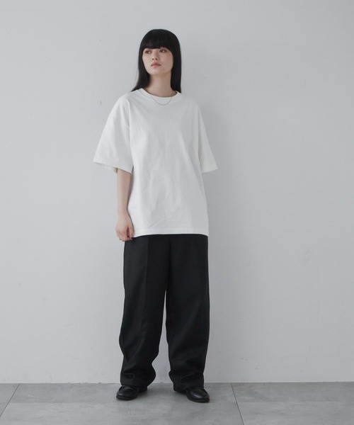 THE STANDARD(ザスタンダード)の「THE STANDARD/シルキーリッチヘビーコットンTシャツ(Tシャツ/カットソー・メンズ・ホワイト/パープル/ブラック系その他/カーキ/ブラック/ライトピンク・SMALL/MEDIUM/LARGE/X-LARGE)」の13枚目の写真