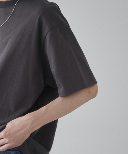 THE STANDARD(ザスタンダード)の「THE STANDARD/シルキーリッチヘビーコットンTシャツ(Tシャツ/カットソー・メンズ・ホワイト/パープル/ブラック系その他/カーキ/ブラック/ライトピンク・SMALL/MEDIUM/LARGE/X-LARGE)」の7枚目の写真