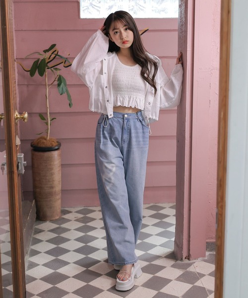 repipi armario（レピピ アルマリオ）の「シャーリングタンクトップ（タンクトップ・キッズ・ホワイト/ピンク/ブラック/ブルー・MEDIUM/LARGE/SMALL）」の5枚目の写真