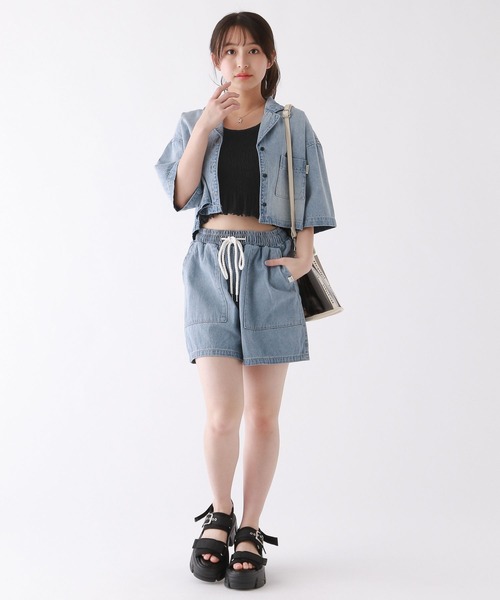 repipi armario（レピピ アルマリオ）の「シャーリングタンクトップ（タンクトップ・キッズ・ホワイト/ピンク/ブラック/ブルー・MEDIUM/LARGE/SMALL）」の10枚目の写真