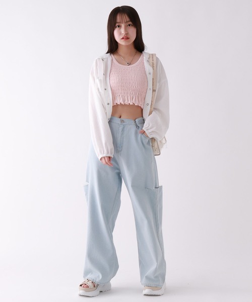 repipi armario（レピピ アルマリオ）の「シャーリングタンクトップ（タンクトップ・キッズ・ホワイト/ピンク/ブラック/ブルー・MEDIUM/LARGE/SMALL）」の19枚目の写真