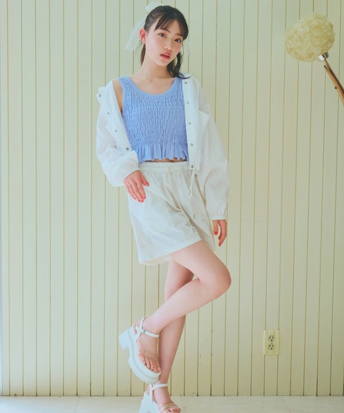 repipi armario（レピピ アルマリオ）の「シャーリングタンクトップ（タンクトップ・キッズ・ホワイト/ピンク/ブラック/ブルー・MEDIUM/LARGE/SMALL）」の18枚目の写真