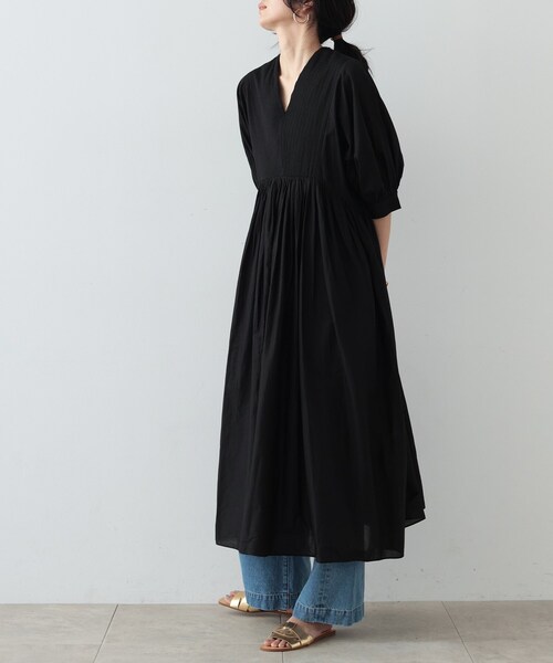 GALLEST(ギャレスト)の「◆コットンボイルピンタックワンピース(ワンピース・レディース・ブラック/ピンク系・38)」の2枚目の写真