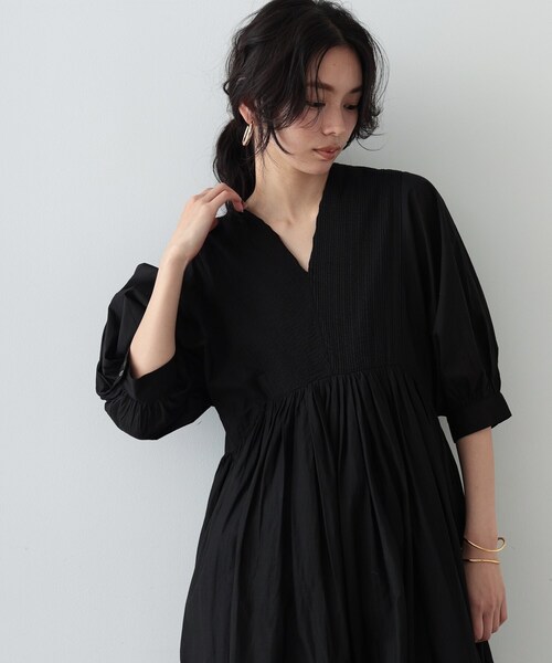 GALLEST(ギャレスト)の「◆コットンボイルピンタックワンピース(ワンピース・レディース・ブラック/ピンク系・38)」の6枚目の写真