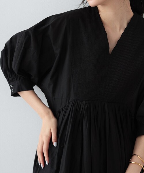 GALLEST(ギャレスト)の「◆コットンボイルピンタックワンピース(ワンピース・レディース・ブラック/ピンク系・38)」の8枚目の写真