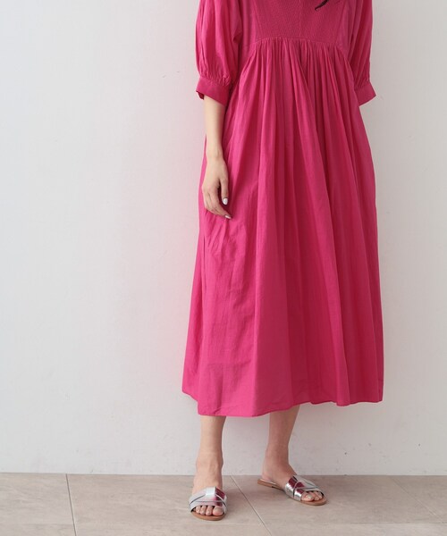 GALLEST(ギャレスト)の「◆コットンボイルピンタックワンピース(ワンピース・レディース・ブラック/ピンク系・38)」の11枚目の写真