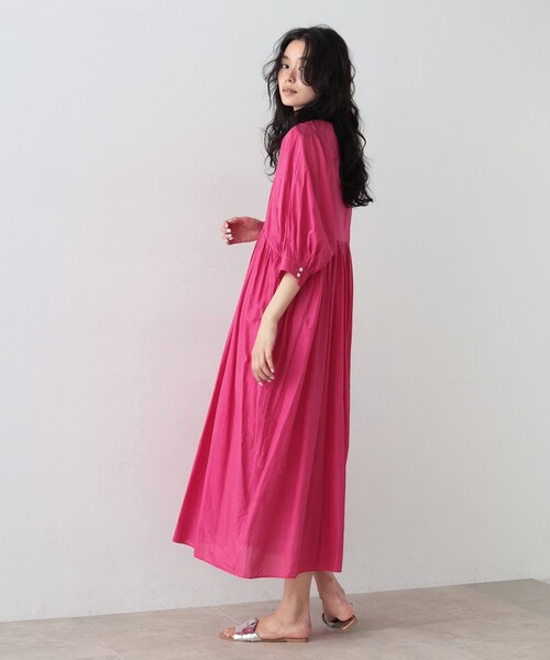 GALLEST(ギャレスト)の「◆コットンボイルピンタックワンピース(ワンピース・レディース・ブラック/ピンク系・38)」の14枚目の写真