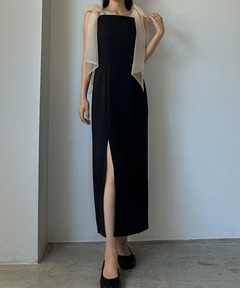 セール】【LEJA】ビジューストーンボレロベロアスリットIラインドレス