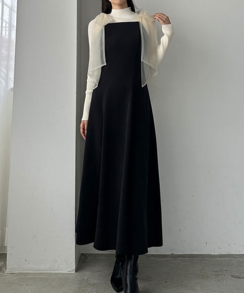 チュールカシュリボンキャミワンピース セール】【選べる】チュールリボンキャミワンピース（セミフレア