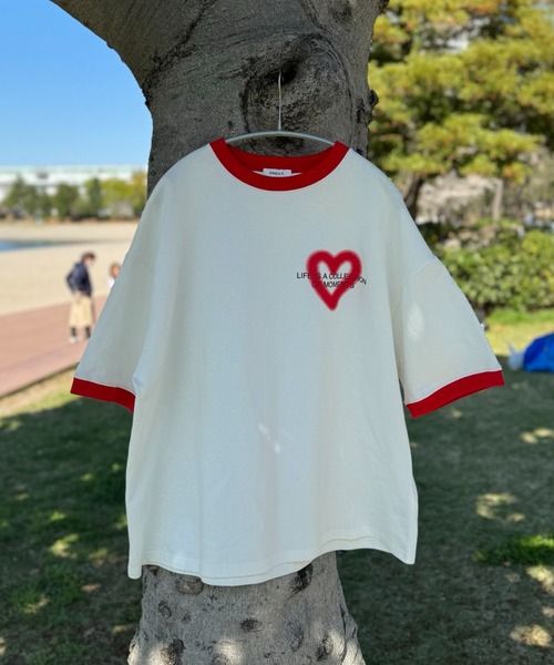 HEART LOGO RINGER T-SHIRT / ハートロゴリンガーTシャツ（T