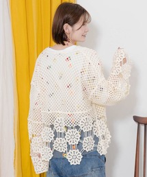 ScoLar（スカラー）の「141680：かぎ針風ニット ショート丈