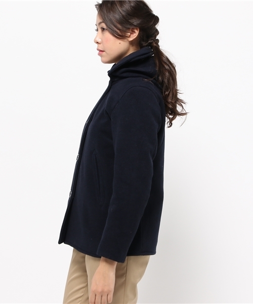 SEVENDAYS=SUNDAY（セブンデイズサンデイ）の「メルトン　フード付シングルＰコート（ピーコート・レディース・キャメル/ネイビー/レッド・LARGE/MEDIUM）」の5枚目の写真